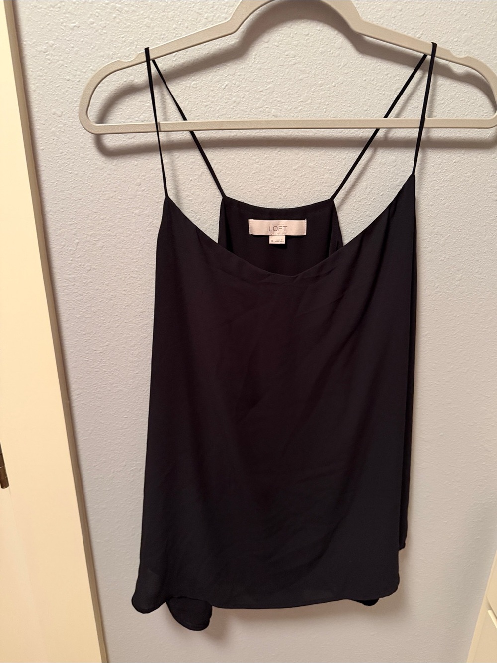 LOFT Black Spaghetti Strap Silk Cami